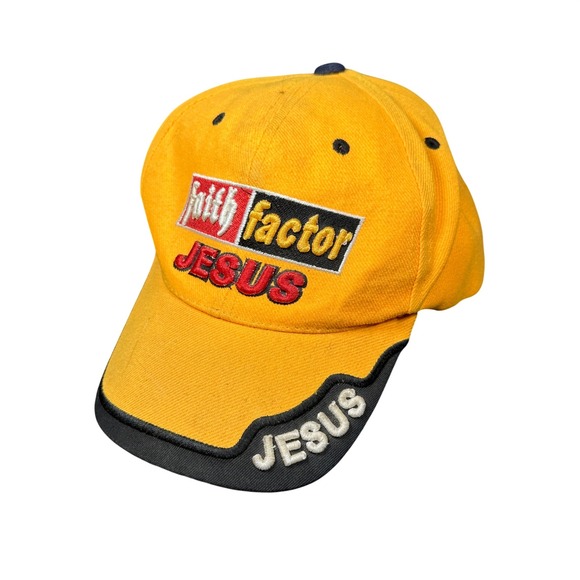Santo Cap Other - Vintage Santo Cap Faith Factor Jesus Christ Hat Yellow Wool Blend Adjustable
